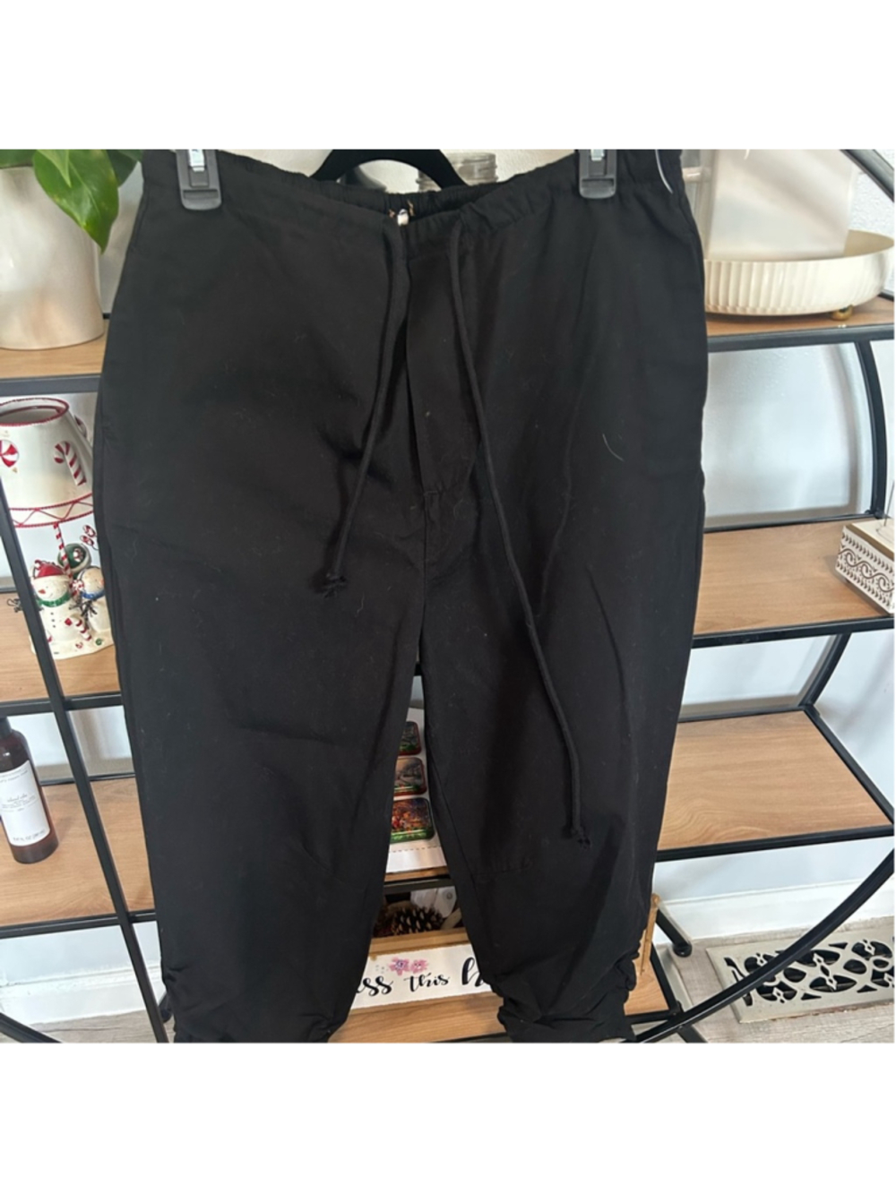 Free People Womans Black Joggers